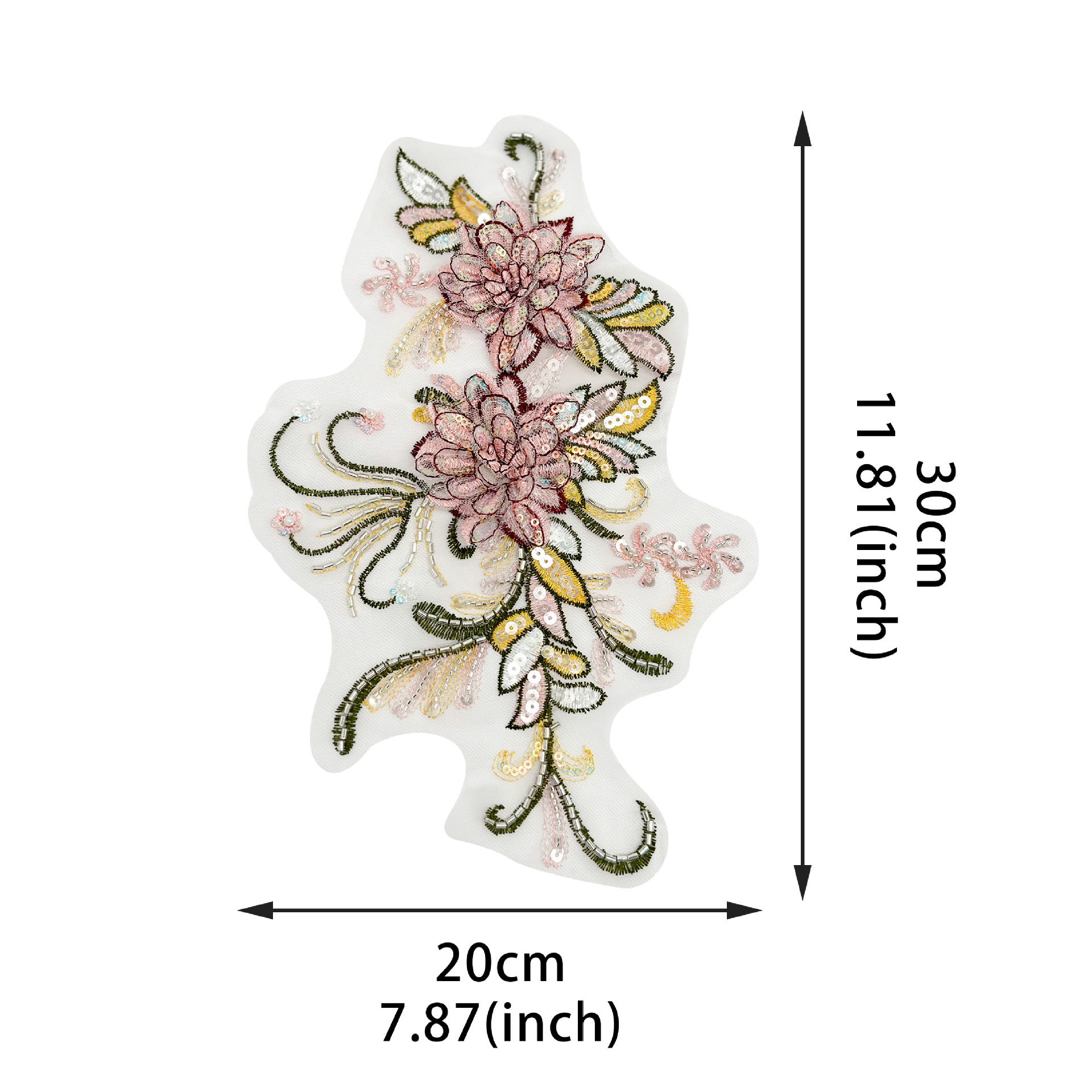 Flores de sequilla tridimensional tela bordada parche de encaje jeans ropa accesorios de ropa hermosa flor de pecho
