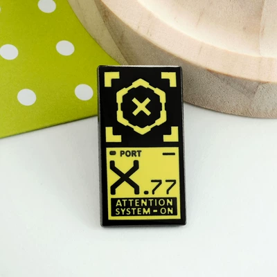 Cyberpunk Power Port Enamel Brooch Game Peripheral Player Cosplay Accessory