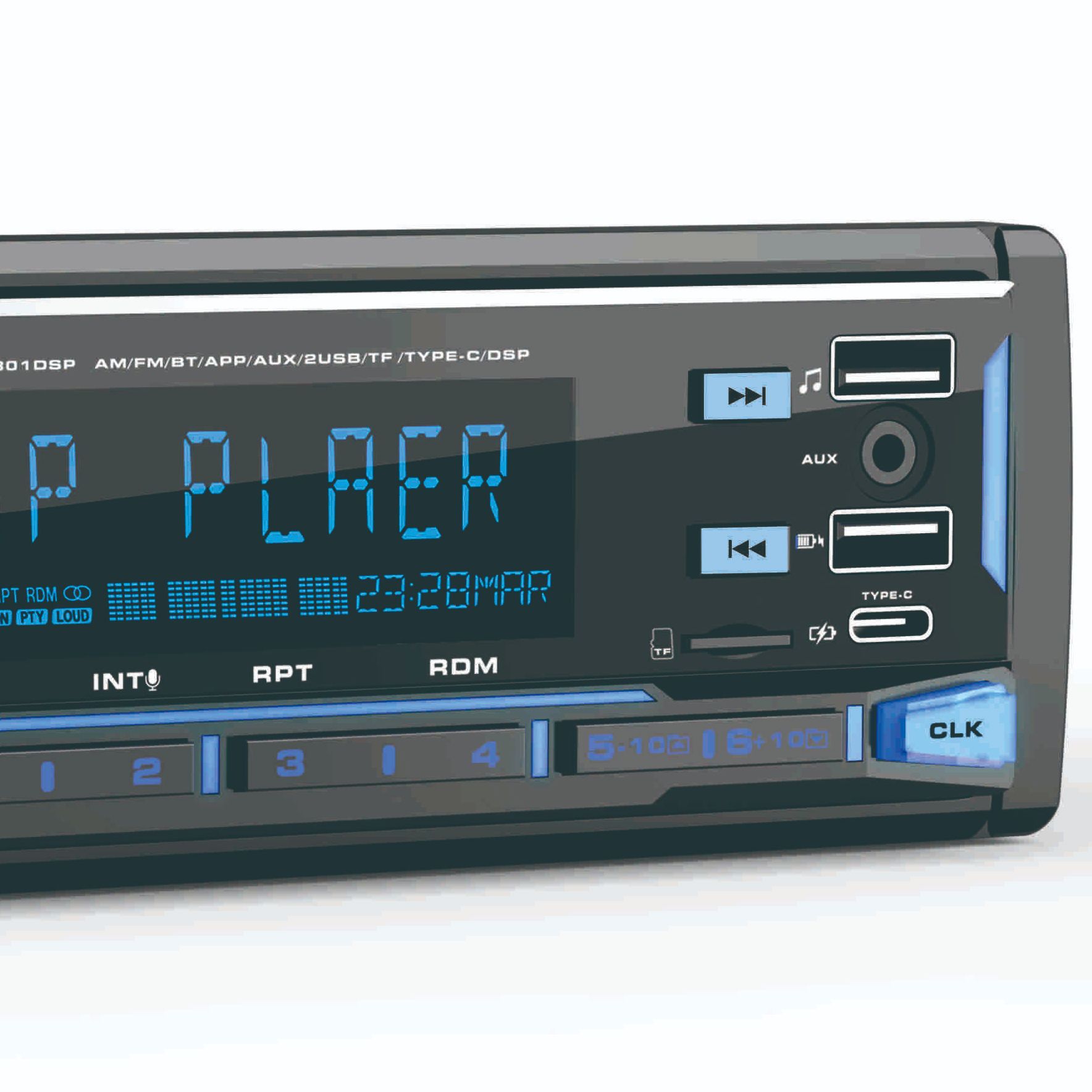 DSP alta calidad de sonido 12V audio de automóvil Bluetooth reproductor de MP3 de automóvil doble USB cargador rápido radio FM