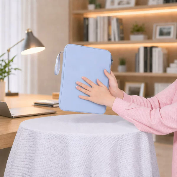 Mengyin iPad Storage Bag 12inch Tablet Pc Bag Solid Color Pu Handheld Inner Case Simple Unisex Design