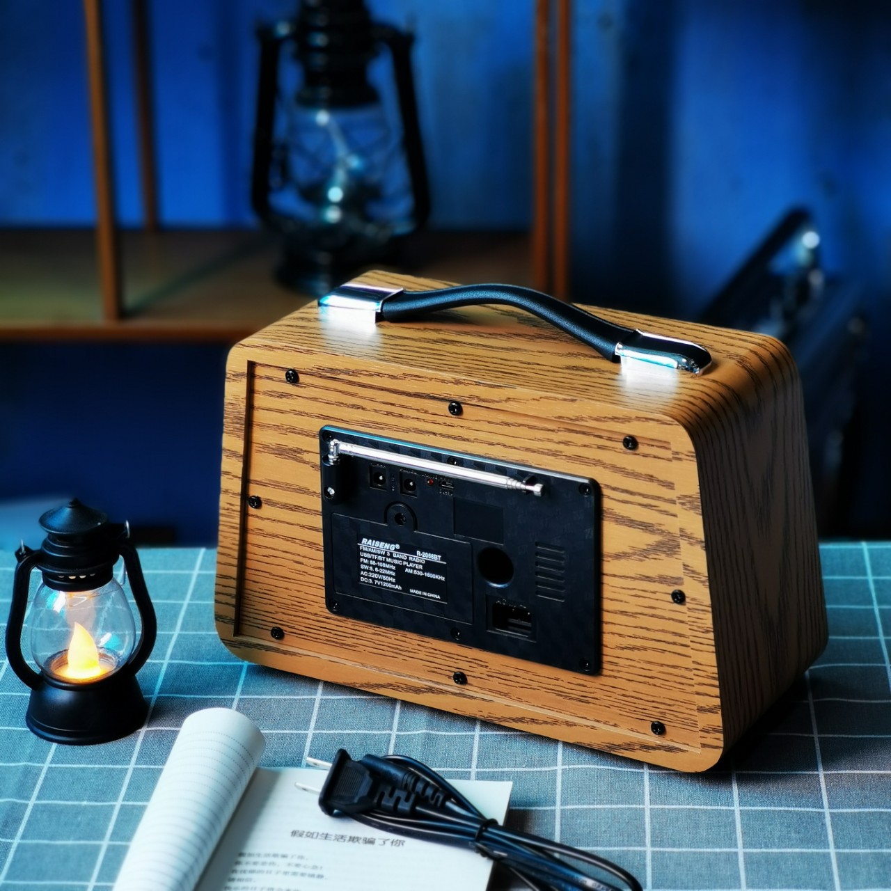 Tarjeta de radio retro, audio Bluetooth, FM nostálgico, onda media, onda corta, nueva nostalgia de escritorio de madera