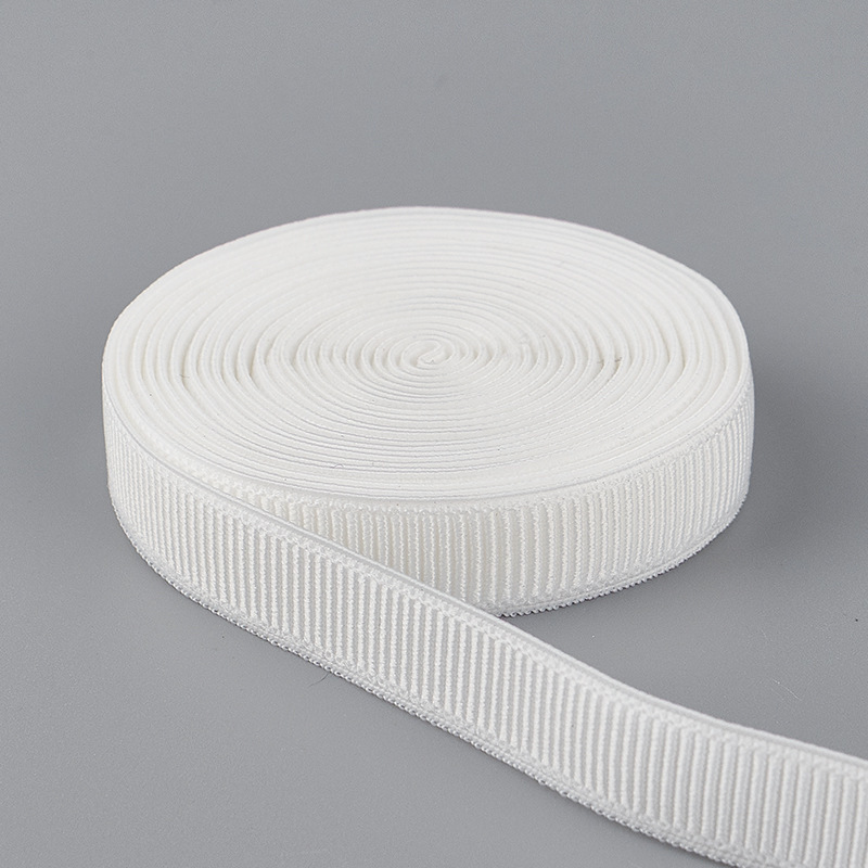 文胸吊带鞋材鞋弹力带本白色黑色1cm双面螺纹弹力内衣肩带松紧带