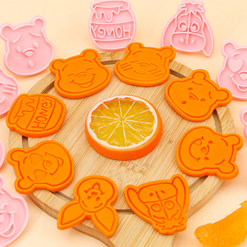 Molde para Galletas de Winnie the Pooh, Molde para Hornear de Fondant con Diseño 3D de Dibujos Animados, Molde para Decoración de Pasteles para Hacer en Casa