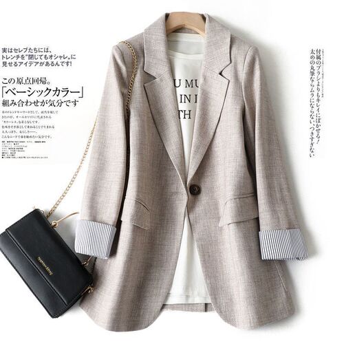 300-pound plus-size women's clothing - size fits well】Women's blazer coat 2024 spring and autumn new Korean style slim fit