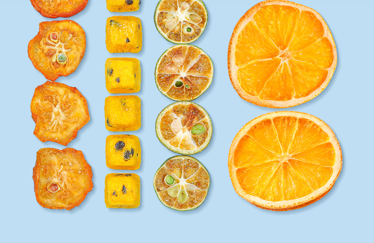 Freeze Dried Passion Fruit Orange Kumquat Green Mandarin Fruit Tea Blend Cold Brew 115g quality and texture