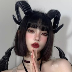 黑暗系万圣节派对魅魔恶魔角山羊角头饰 发箍cosplay发饰牛角发箍