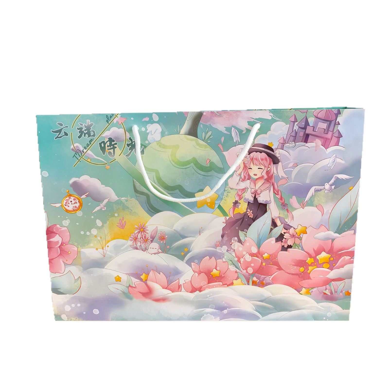 Bolsas de regalo grandes bonitas tarjetas de dibujos animados blancas bolsas de mano de alto valor para niños bolsas de regalo creativas