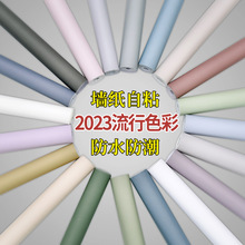 自粘pvc莫兰迪马卡龙硅藻泥墙纸北欧简约纯素色客厅卧室宿舍壁纸