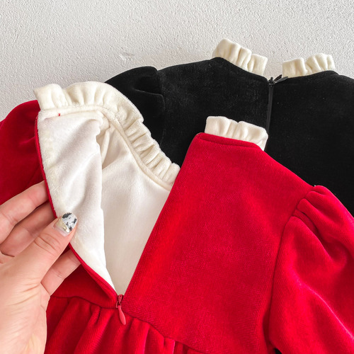 Baby jumpsuit, winter style, sweet and velvet, baby girl's warm full month bag, newborn princess rompers