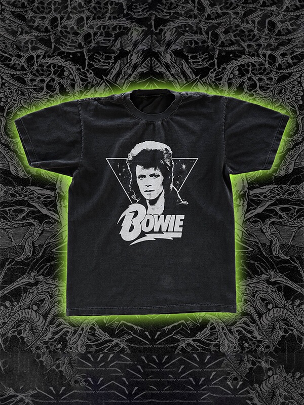 David Bowie Rock Singer American Retro Loose Direct Spray Black T-Shirt Men's Summer New Style