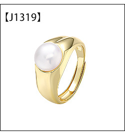 Conjunto de colar de pérolas minimalista com brincos e anel_voghion.com