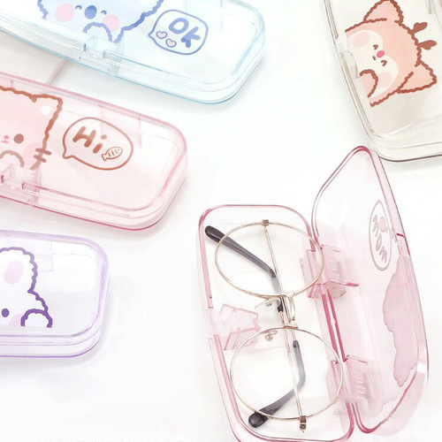 Sunglasses storage box fresh cartoon pp plastic glasses case portable myopia glasses student frame glasses case