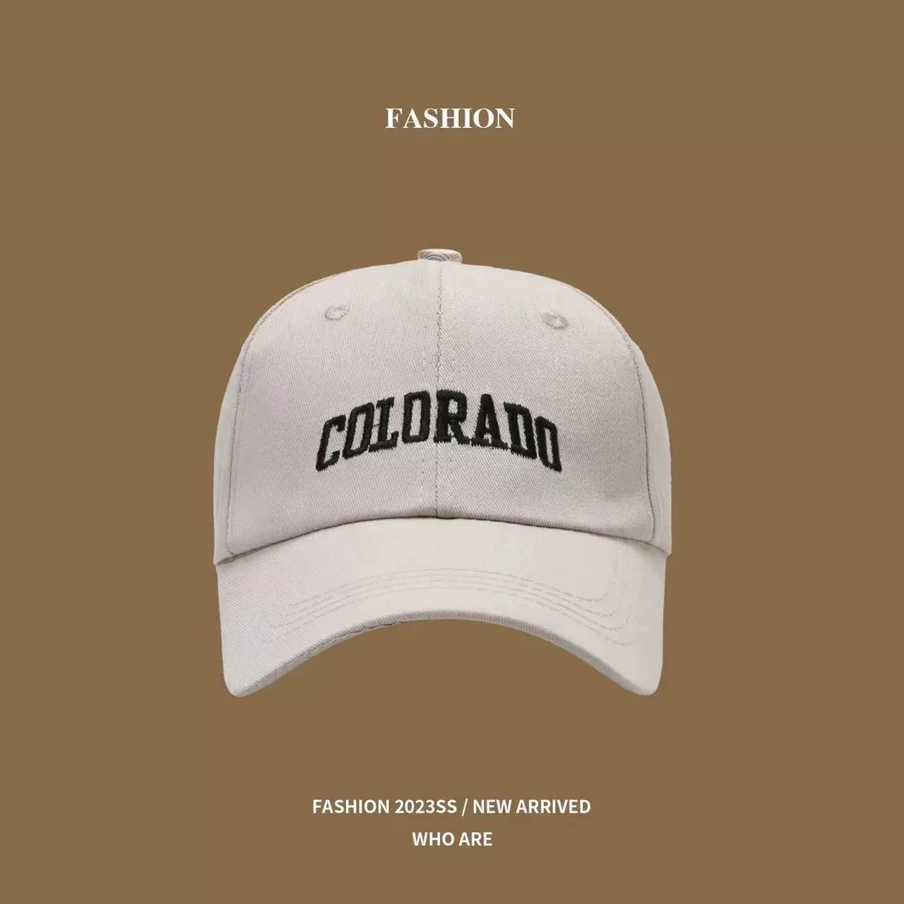 Baseball cap with embroidery, adjustable one-size, washed cotton look, multi-color options