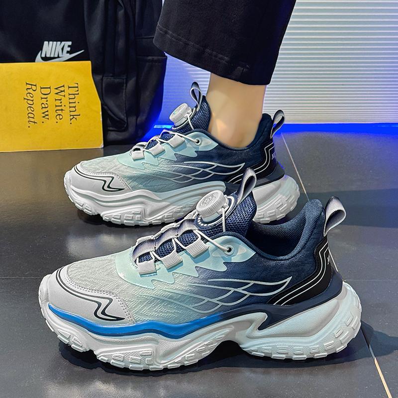 Zapatos de hombre con botones giratorios 2025 primavera para jóvenes deportes y ocio zapatos de papá zapatos deportivos casuales con absorción de impactos para hombres