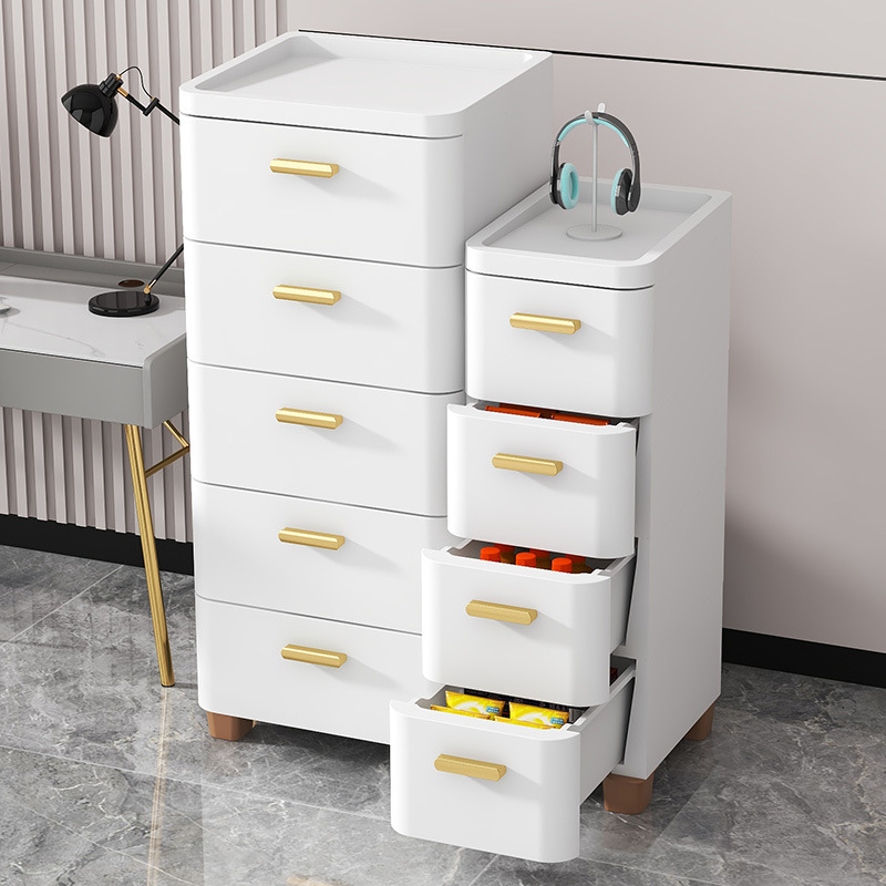 Drawer-style Japanese-style storage cabinet, home living room display cabinet, multi-layer ultra-narrow gap storage cabinet, bedroom nightstand cabinet