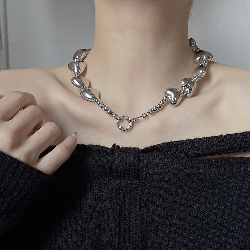 50g Weight Necklace Classification 1 Piece Quantity 1 Piece Fashion Heart Shape Alloy Chain Women's Necklace