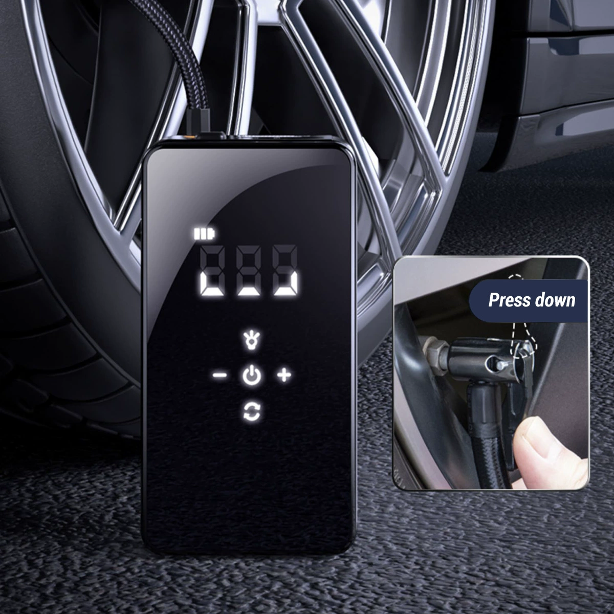 Новый автомобильный воздушный насос портативный автомобильный беспроводной насос с цифровым дисплеем Многофункциональный насос высокого давления для накачивания электрических шин
