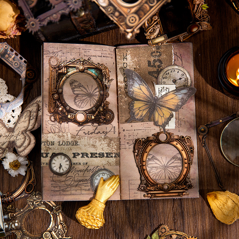 Yanji marco hueco mecánico era serie retro hueco mano cuenta DIY material decoración base 10 unidades 6 modelos