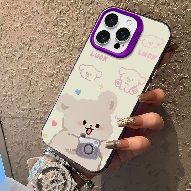 写真撮影用犬柄 Apple 17 Pro Max用スマホケース 個性的で元気なケース iPhone16/15/14対応 テキスト13|undefined