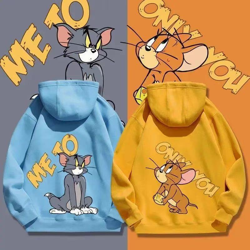 Tom and Jerry Sweatshirt Men's Autumn and Winter Casual Hooded Pullover Long-Sleeved Trendy Brand Cartoon Couple Jacket Jacket for Men and Women 12 Tom and Jerry Sweatshirt Men's Autumn and Winter Casual Hooded Pullover Long-Sleeved Trendy Brand Cartoon Couple Jacket Jacket for Men and Women 12