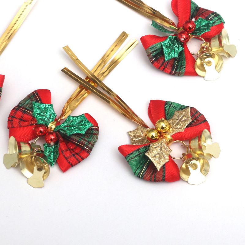 Christmas Mini Tie Bell Bow Decoration Gift Box Garland Decoration Christmas DIY Accessories Bow Hanging Decoration
