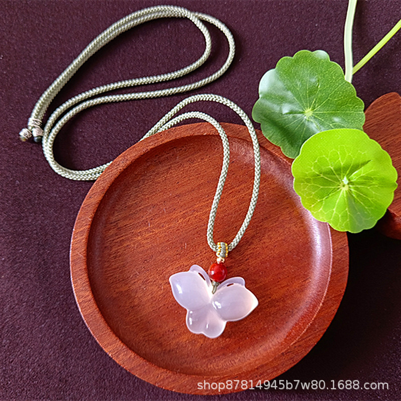 가을 녹색 로프 (30*20mm) 와 나비 펜던트