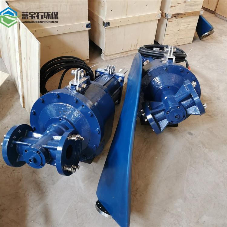 潜水推流搅拌器现场安装 潜水推进器流场图 QDT缺氧区水下推流器