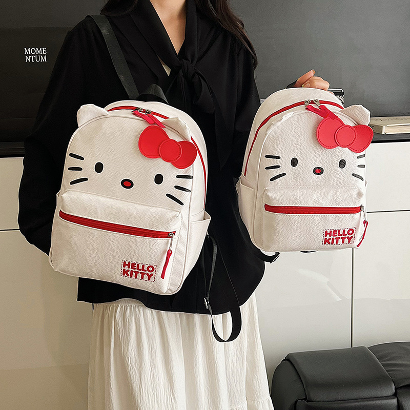 Hellokitty lindas mochila de estudiantes, mochila de caricatura de gatos, ligera y versátil, mochila de tendencia de chicas
