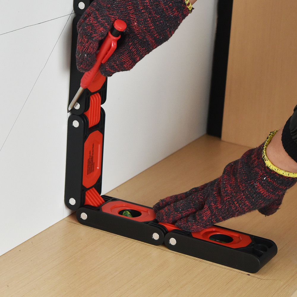 多功能折叠拐角测量水平尺高精准多角度建筑装修木工工具水平仪