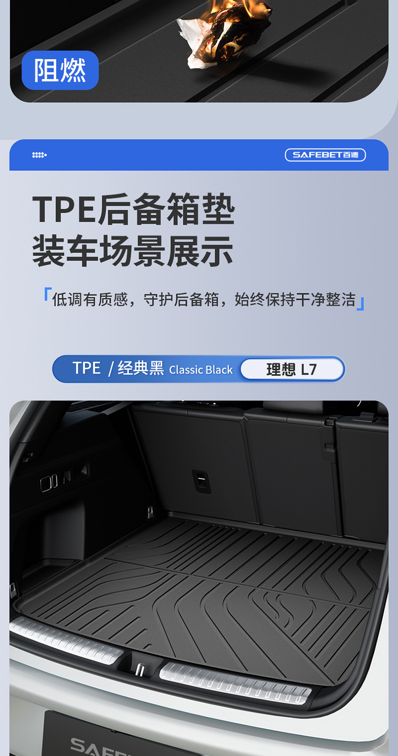 Suitable for Ideal I6 I8 L6 L7 L8 L9 Livis Dedicated All-Weather Tpe Car Trunk Mat