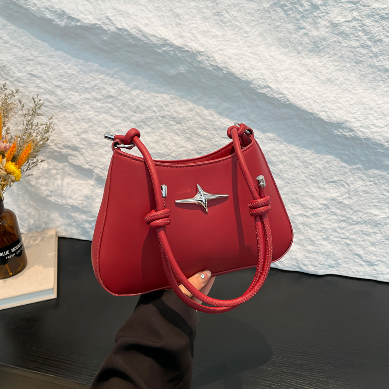 Bolsa de brazo de viaje coreano para mujeres 2024 invierno nuevo bolso de hombro de color sólido para mujeres bolso de brazo de moda casual