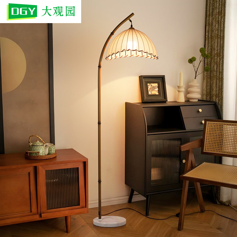 大观园复古落地灯民宿客厅书房立式阅读灯具床头灯中古风灯具167L