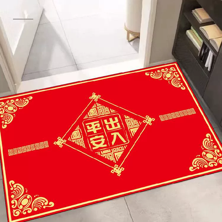 Новогодний красный коврик для двери, коврик для входа, входная дверь, праздничный коврик для двери, удаление пыли, нескользящий ковер, коврик для входа