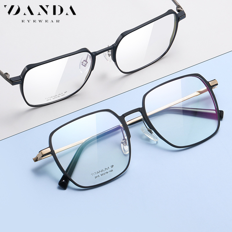 El nuevo marco de gafas de titanio puro del fabricante YJ2015 caja de aluminio y magnesio gafas ultraligeras bola abierta se puede equipar con marco de gafas de miopía