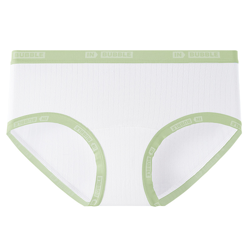 Bragas de algodón de clase A blanco puro sin teñir para mujer de cintura media 10A entrepierna antibacteriana alargada interior transpirable para mujer calzoncillos