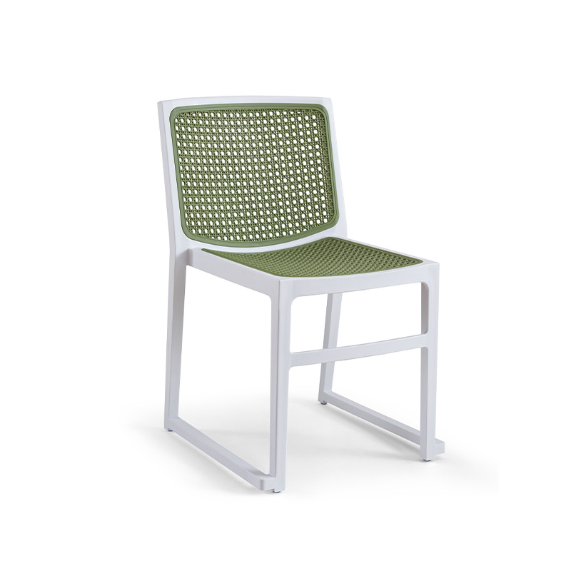 Silla de caña de plástico PP estilo nórdico silla de comedor de caña balcón al aire libre silla de plástico respaldo