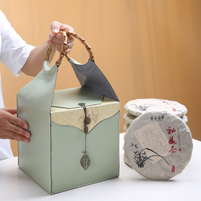 茶叶包装礼盒空盒白茶高端包装盒普洱茶老白茶通用复古饼茶茶饼包