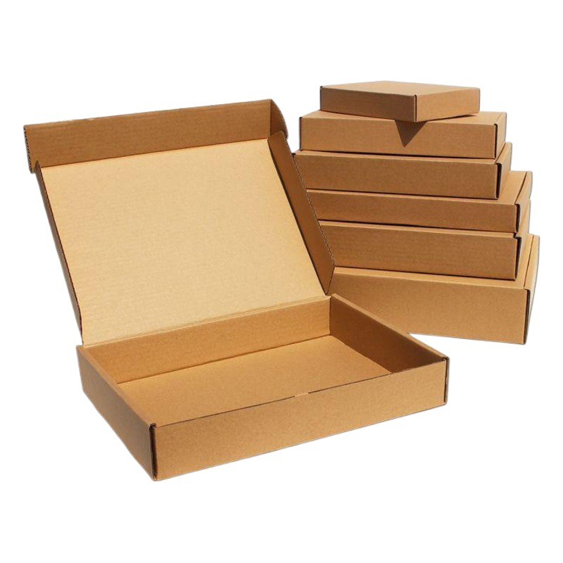 Ropa de ropa caja de embalaje caja de aviones de color en stock al por mayor expreso embalaje cartón piel de vaca corrugado cartón pequeño