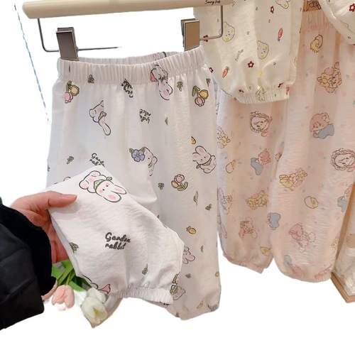 Children's Summer Mosquito-Proof Pants for Boys, Stylish Summer Version, Loose and Thin, Cartoon Style for Girls, Korean Version, Versatile Baby Lantern Pants