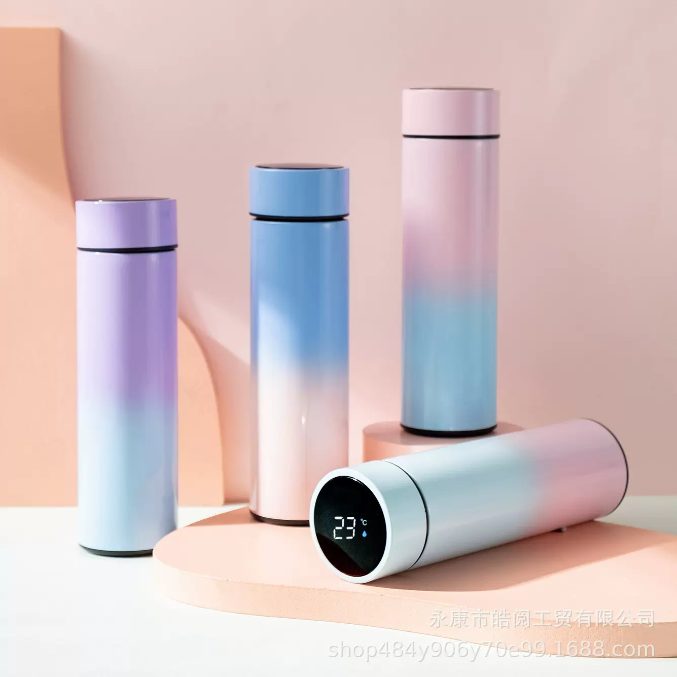 304智能显温不锈钢保温杯广告杯子商务直身杯礼品水杯印logo批发