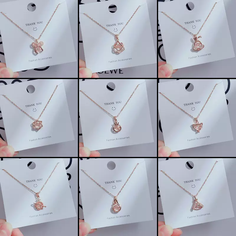 设计灵动吊坠款项链女钛钢不掉色气质简约幸运草链小众网红颈链