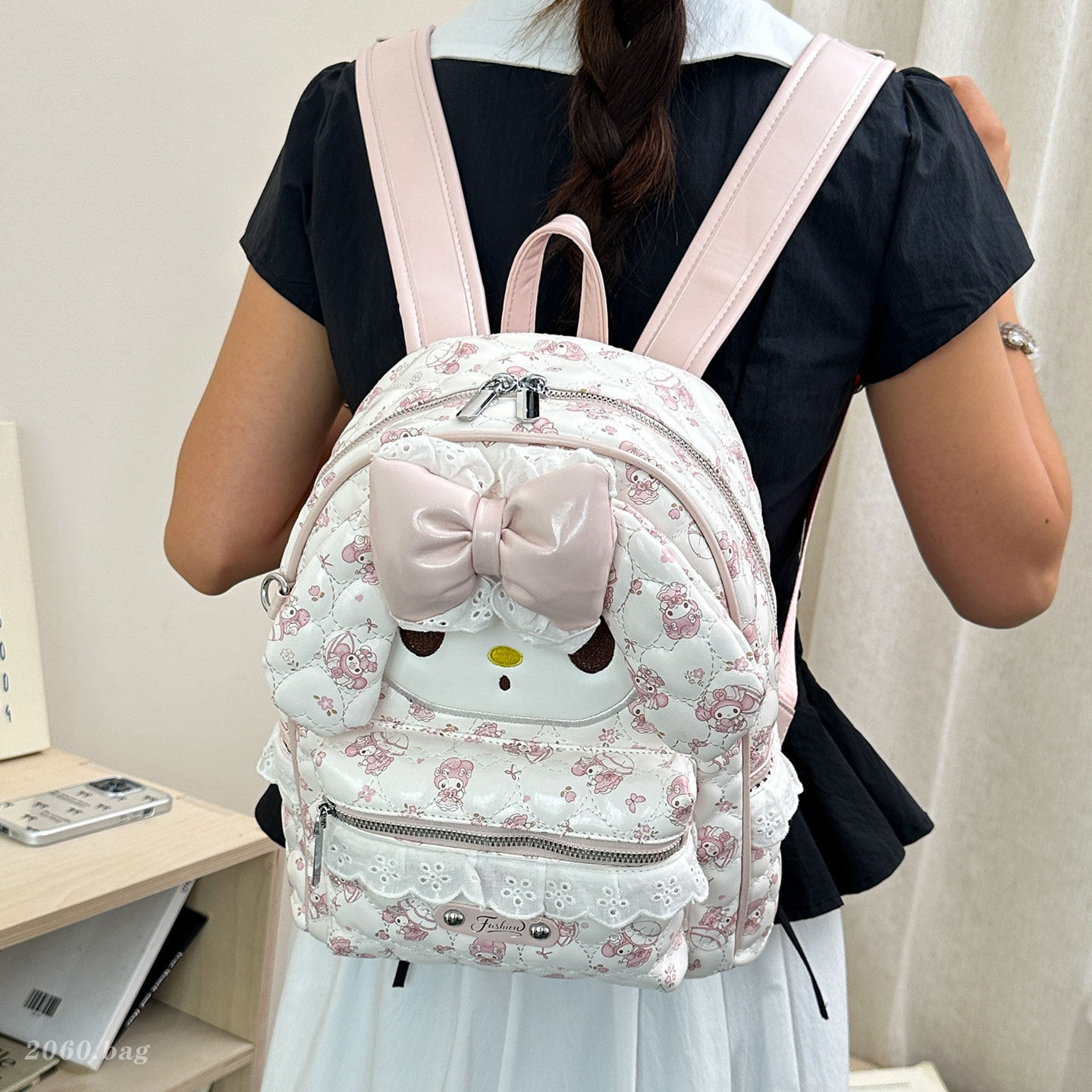 Gran capacidad de hombro 2026 Han Nichong lindas mochila de estudiantes de dibujos animados dulce versátil nueva mujer diaria viaje diario