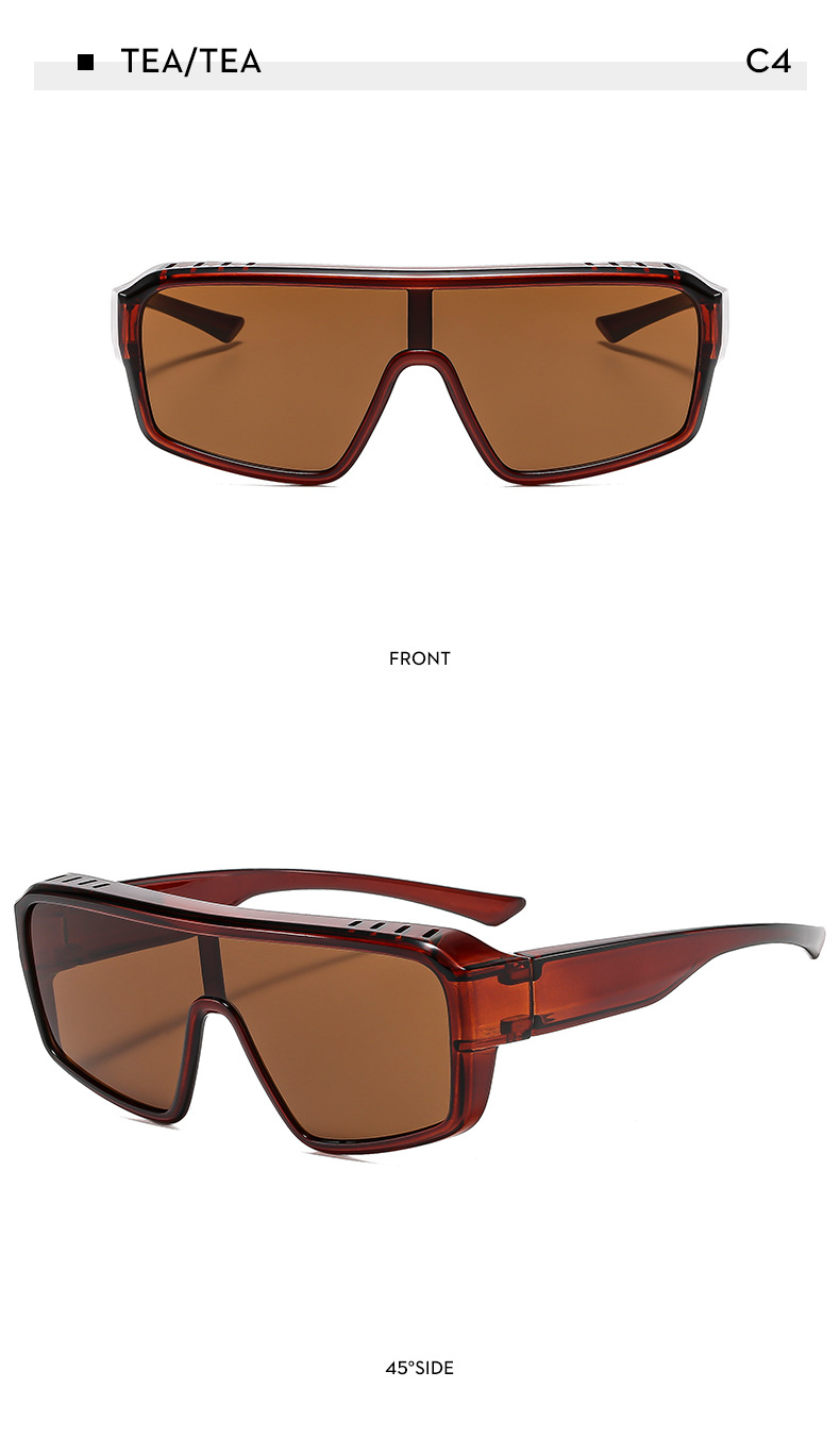 Lunettes de soleil homme à monture carrée, contour d'oreille, verres à protection UV, style rétro, monture noire en métal, unisexe_voghion.com
