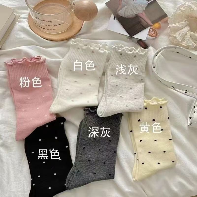 夏用ミッドカーフソックス、水玉模様、春と秋のミッドカーフソックス、女性用快適産後ソックス、女性用ロングソックス|undefined