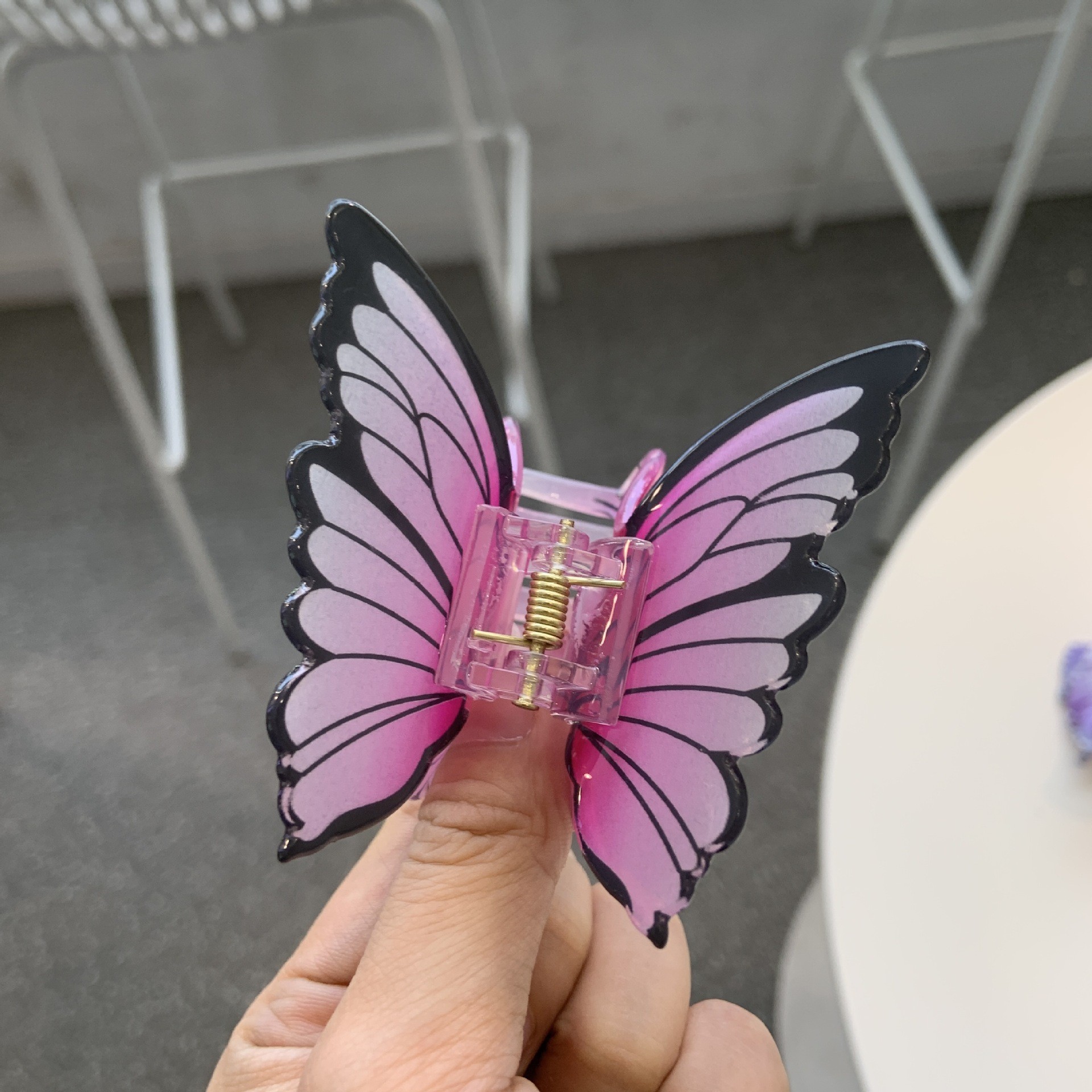 65g Weight Hair Claws Hair Accessories Type 1 Piece Quantity Casual, Daily Occasion Acrylic Material Butterfly Pattern All Seasons Season Women's Gender Cute, Retro Style Cute Retro Women's Butterfly Arylic Hair Claws 3