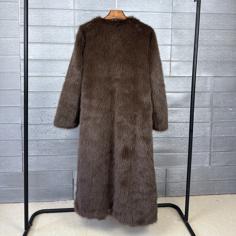 Women's Clothing Fur Toca Coat Korean Style Solid Color Women's Long Lapel Coat_voghion.com