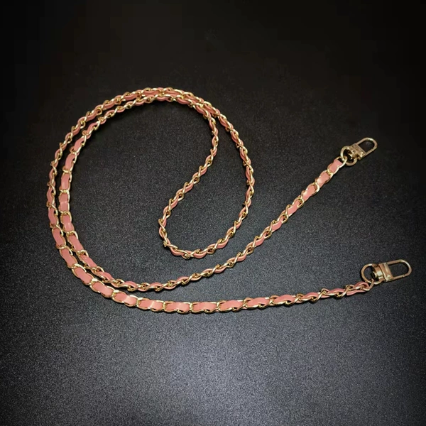 Shoulder bag leather chain-deep lotus root powder-225