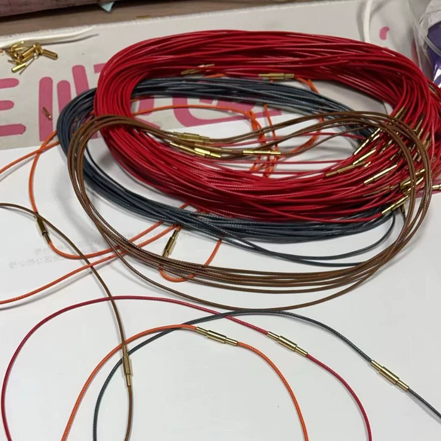 В наличии в ЕС, Калифорния, мягкая кожа, цветной восковой шнур для ключицы, золотая пряжка, ремешок, кожаный шнур, красный шнур, браслет