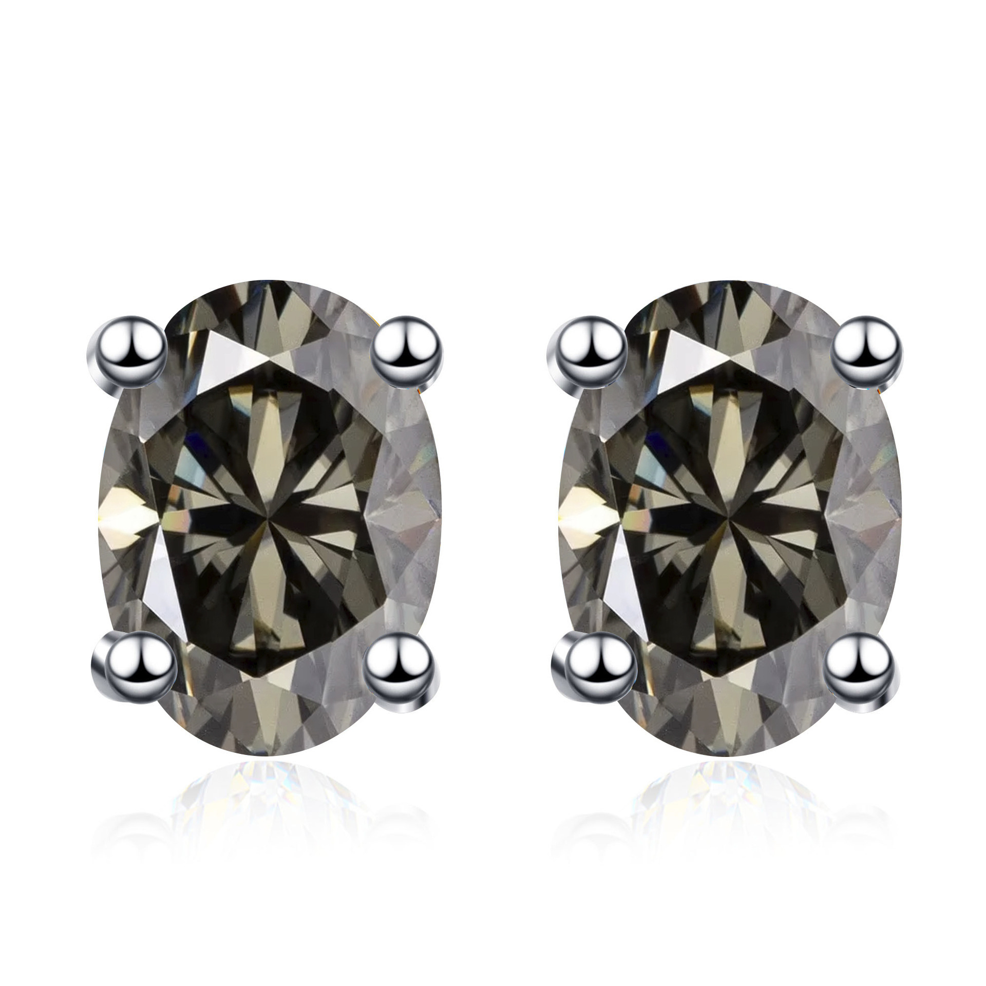 Color huevo 1CT moissanite orejetas rosa moissanite orejetas S925 joyería de plata esterlina exclusiva transfronteriza