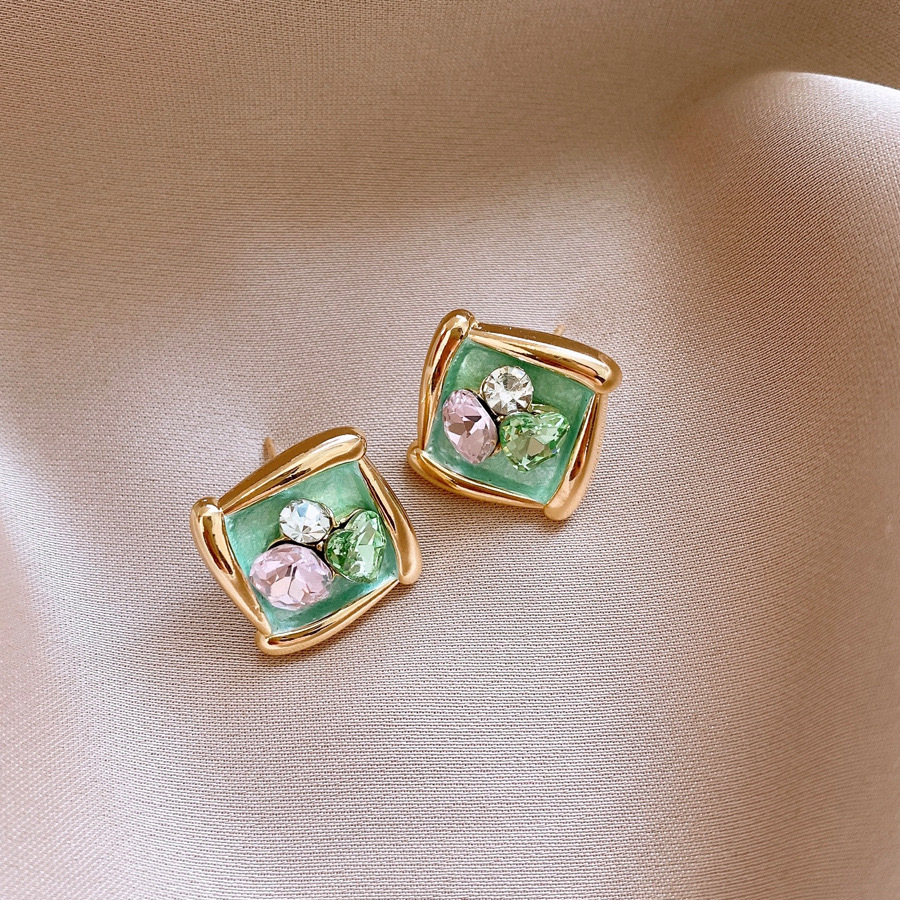 Monet Garden Pintura al óleo Pendientes de perlas de flores de viento Pendientes de lujo ligero de alta calidad Pendientes frescos dulces franceses mujeres